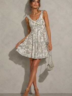 MiSC Silver Sequin Party Dress Small